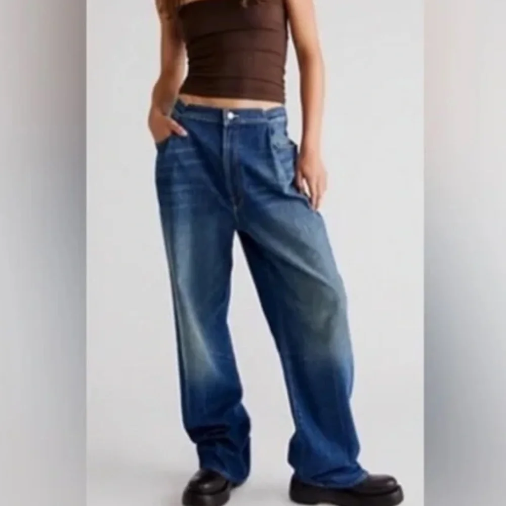 Mother The Pinch Sneak Super High Waist Wide Leg Jeans - Picture 1 of 12